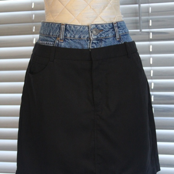 Sandro Paris Layered Denim Skirt In Blue size 4 - Picture 4 of 12